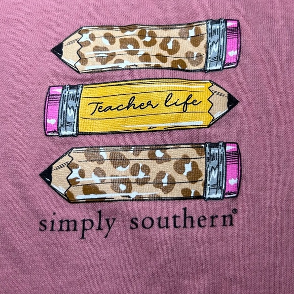 Simply Southern ‘Teach Love Inspire’ Teacher Long Sleeve T-Shirt Women’s Size XL - Picture 8 of 11